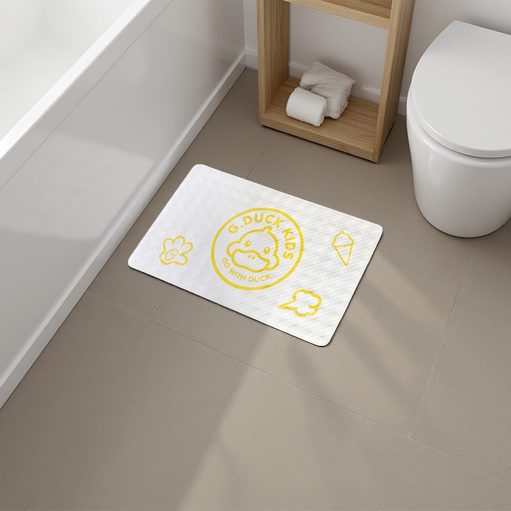 Cartoon pattern PVC bathroom anti-slip mat, thickened water-absorbing and quick-drying anti-slip foot mat Specification image