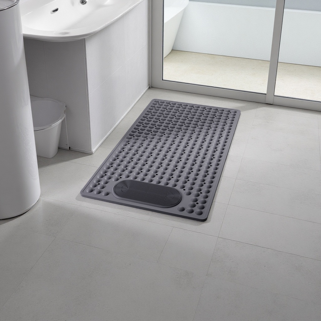 Grey anti-slip mat, thickened, wear-resistant and silent floor mat for bathroom and kitchen use Specification image