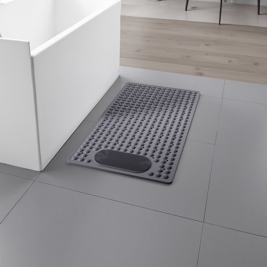 Grey anti-slip mat, thickened, wear-resistant and silent floor mat for bathroom and kitchen use details Picture