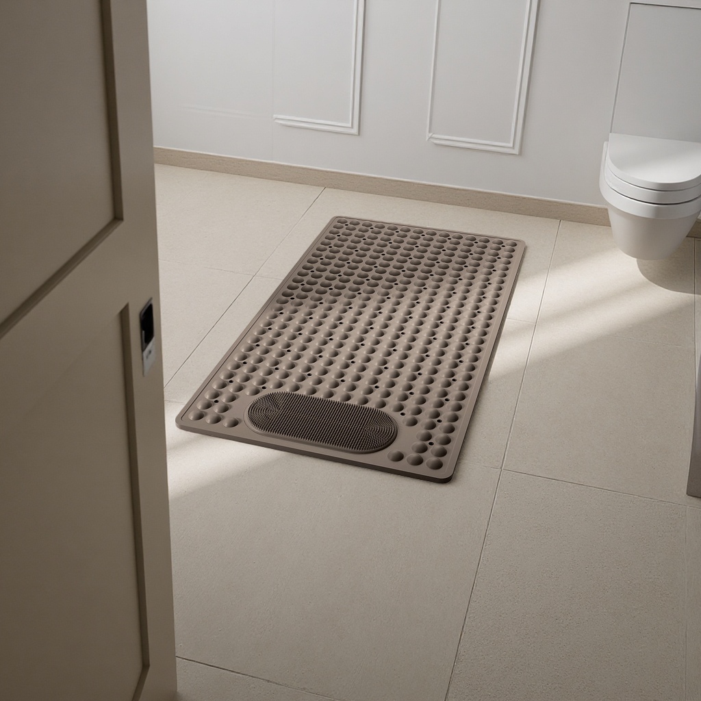 Anti-slip mat for bathroom and kitchen, thickened PVC material, suction cup type, silent and wear-resistant Specification image