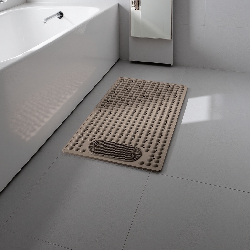 Anti-slip mat for bathroom and kitchen, thickened PVC material, suction cup type, silent and wear-resistant Application Scenario