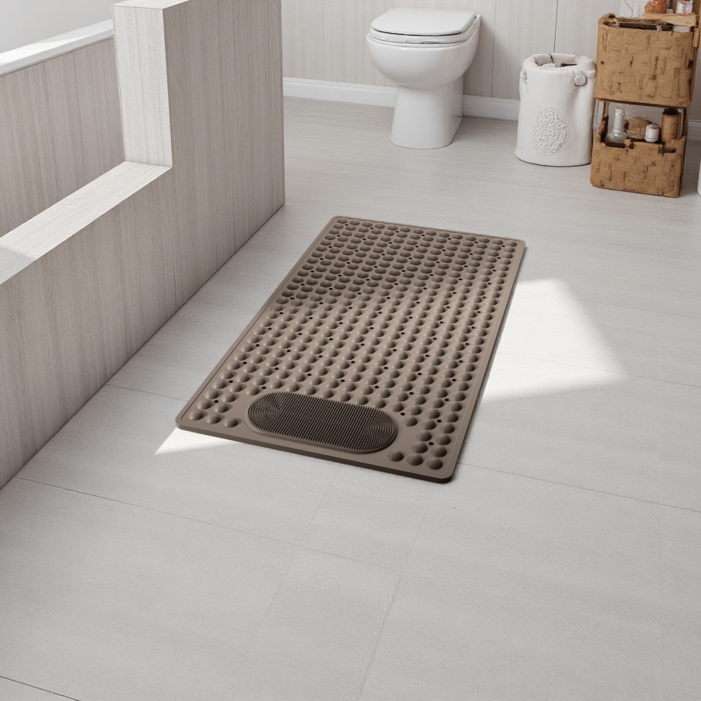 Anti-slip mat for bathroom and kitchen, thickened PVC material, suction cup type, silent and wear-resistant