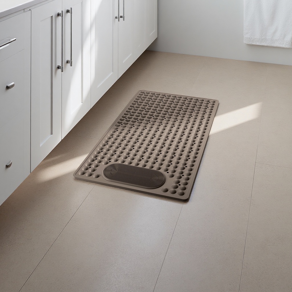 Anti-slip mat for bathroom and kitchen, thickened PVC material, suction cup type, silent and wear-resistant details Picture