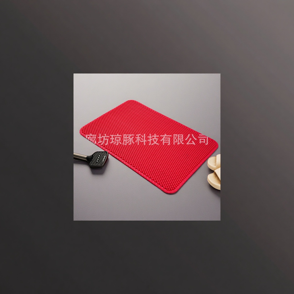 Red anti-slip floor mat, thickened and wear-resistant bathroom and kitchen floor mat Specification image