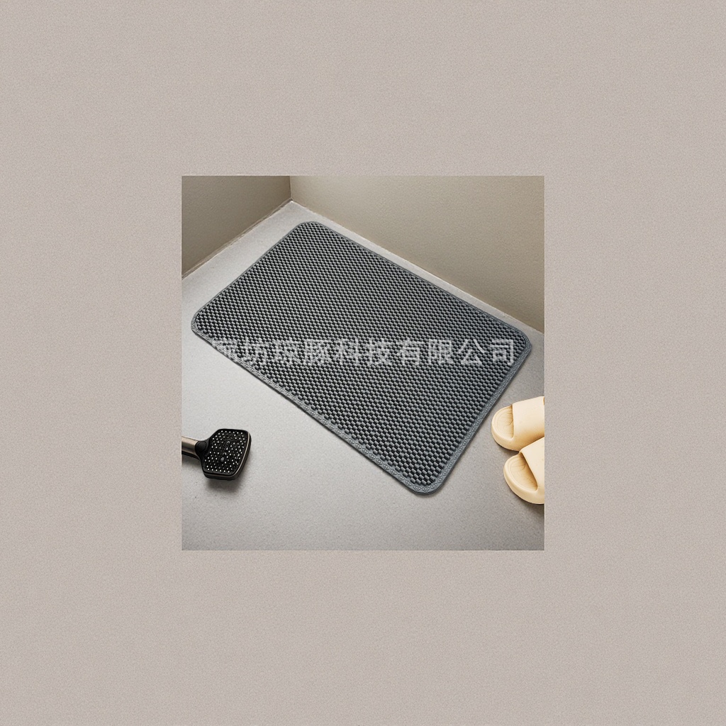 Grey anti-slip bathroom floor mat, thickened water-absorbing and quick-drying household bathroom floor mat Application Scenario