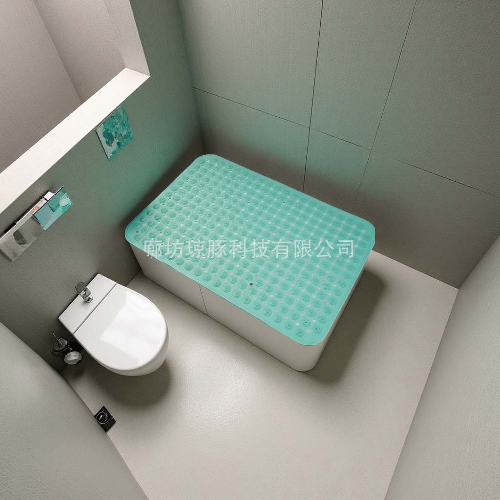 The green anti-slip bathroom floor mat is thickened, water-absorbing, quick-drying, silent and does not shed fibers