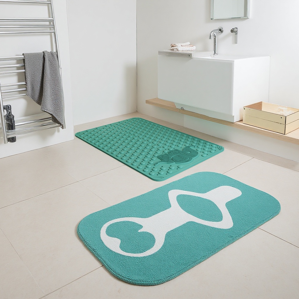 Green anti-slip bathroom floor mat thickened, water-absorbing, quick-drying, silent and non-shedding 113153325 Specification image