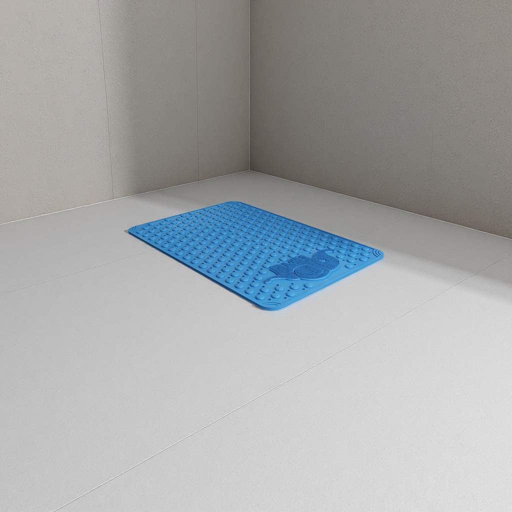 Blue anti-slip bathroom floor mat, thickened water-absorbing quick-drying anti-slip mat