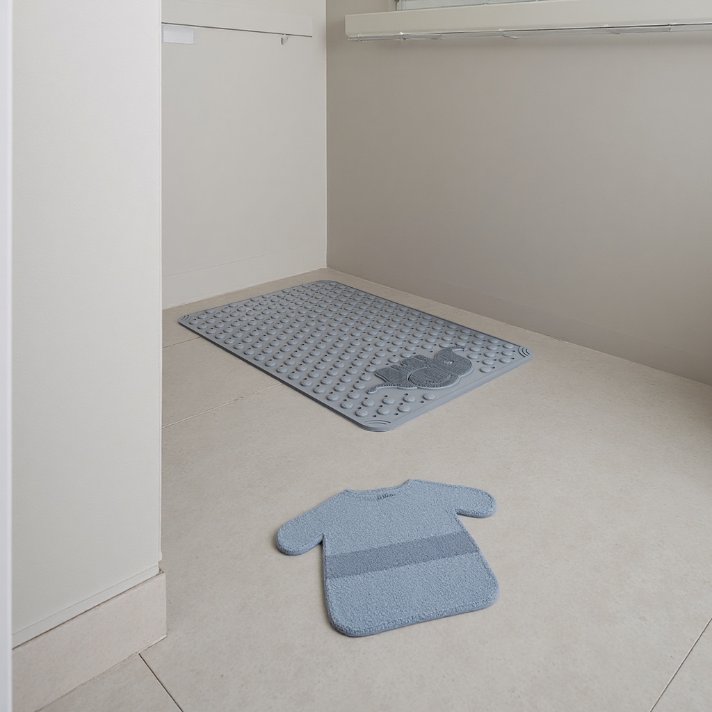 Grey anti-slip bathroom floor mat, thickened water-absorbing and quick-drying household bathroom foot mat Specification image