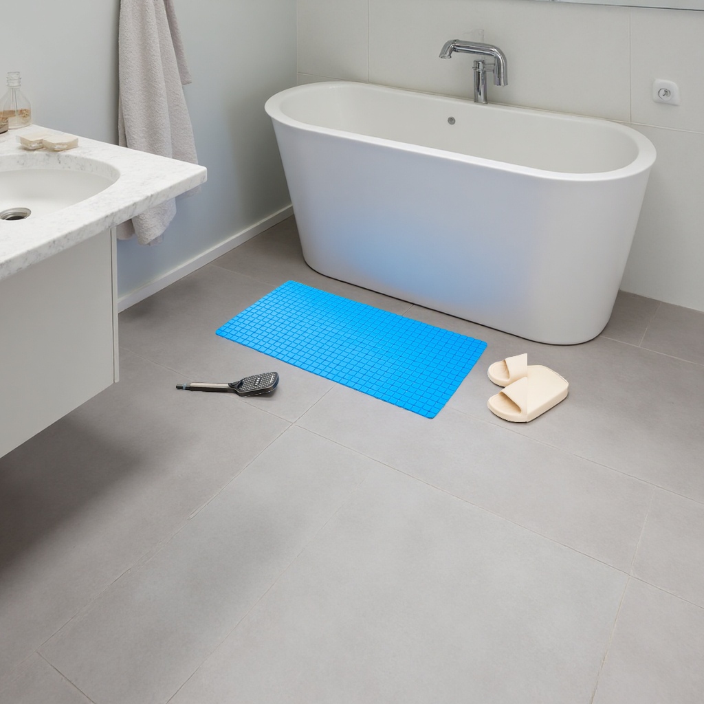 Blue anti-slip bathroom floor mat thickened water-absorbing quick-drying anti-slip mat 113259178 details Picture