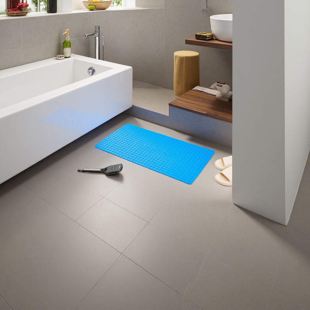 Blue anti-slip bathroom floor mat thickened water-absorbing quick-drying anti-slip mat 113259178 Application Scenario