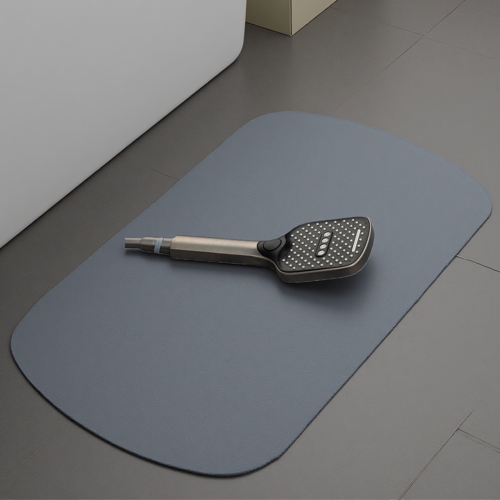 Light blue anti-slip bathroom floor mat, thickened water-absorbing quick-drying anti-slip mat details Picture