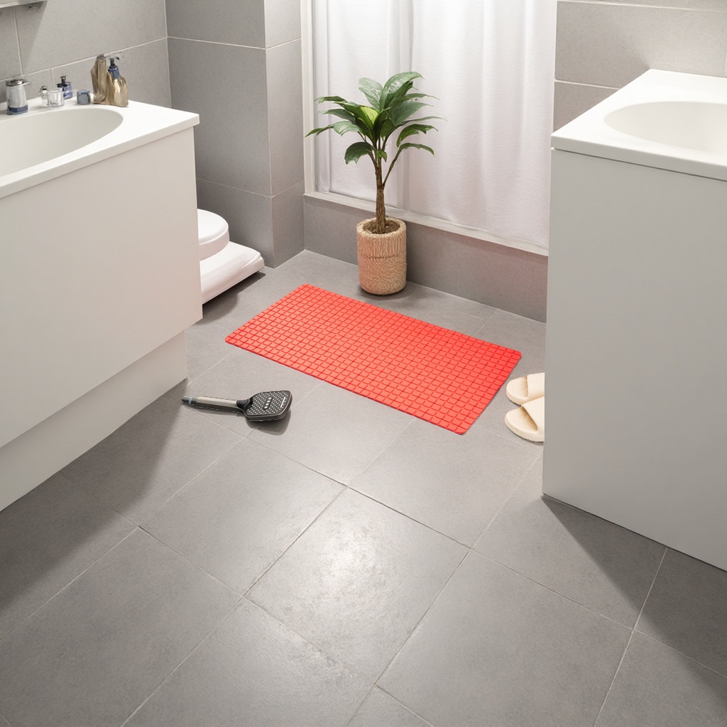 Red anti-slip mat, thickened, wear-resistant and silent floor mat for bathroom and kitchen use Specification image