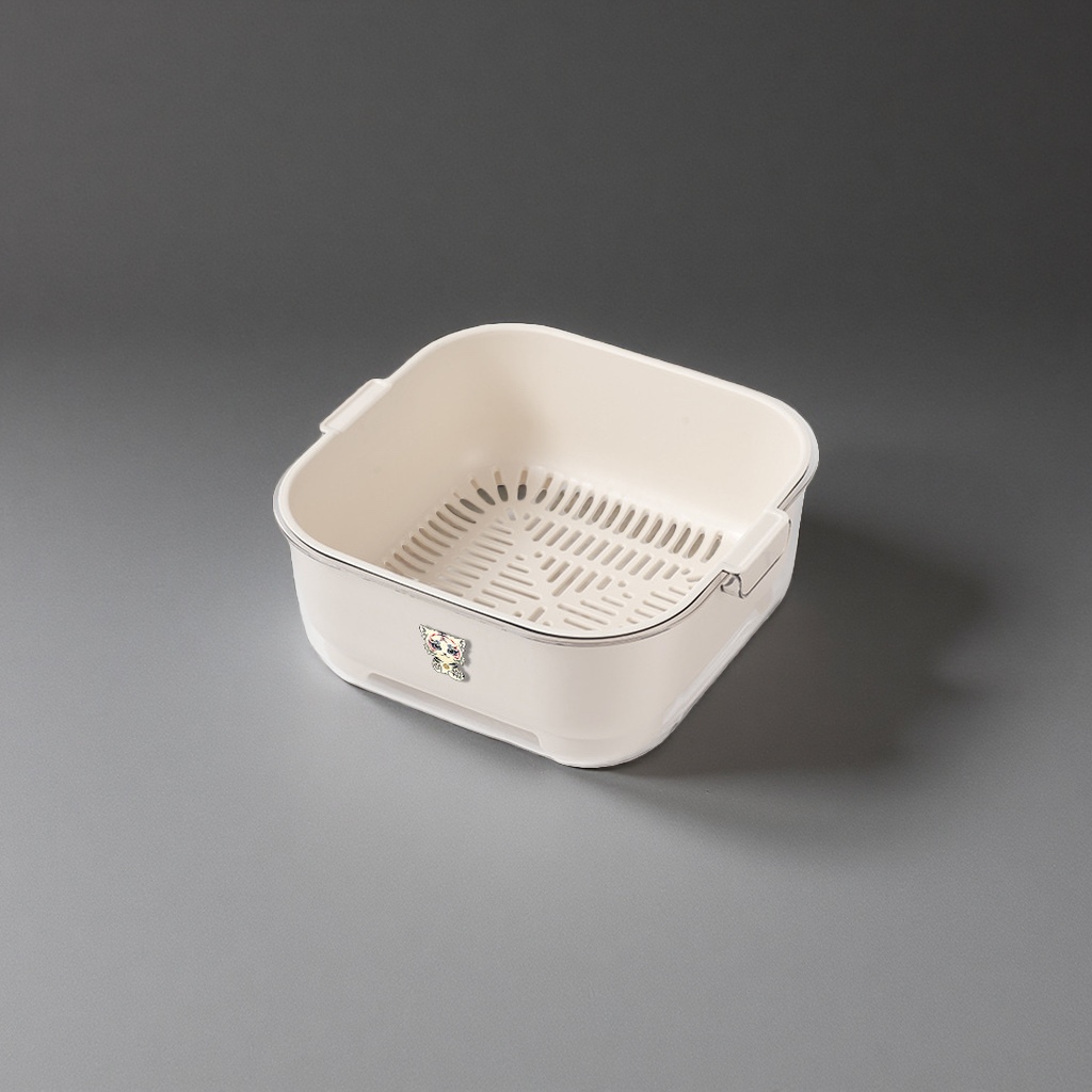 奶油白塑料沥水篮主体 家用厨房洗菜沥水收纳篮