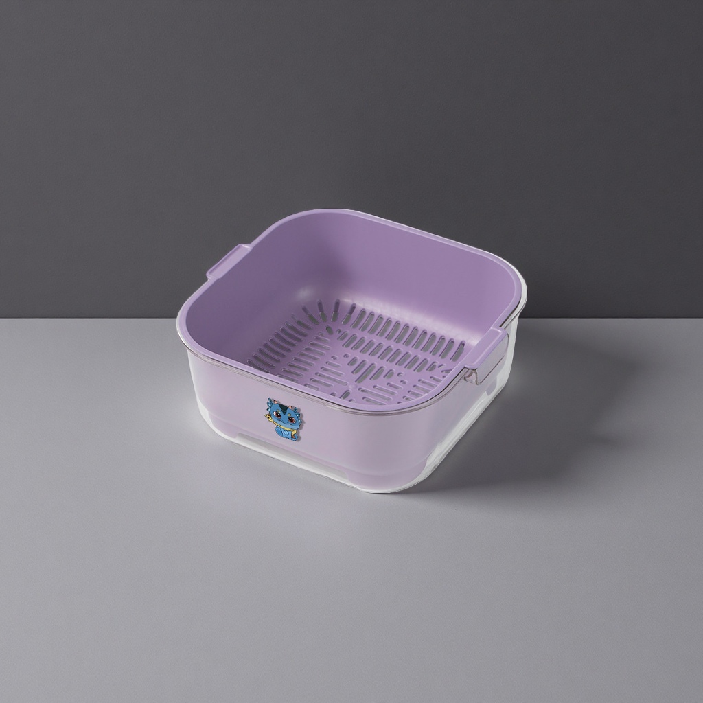 紫色塑料沥水篮主体 加厚防滑厨房洗菜沥水收纳篮