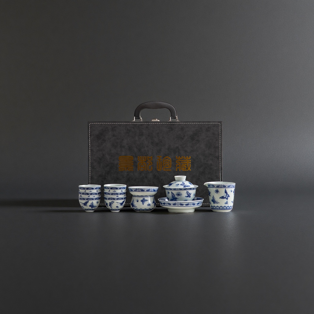 青花瓷茶具套装+茶具细节图