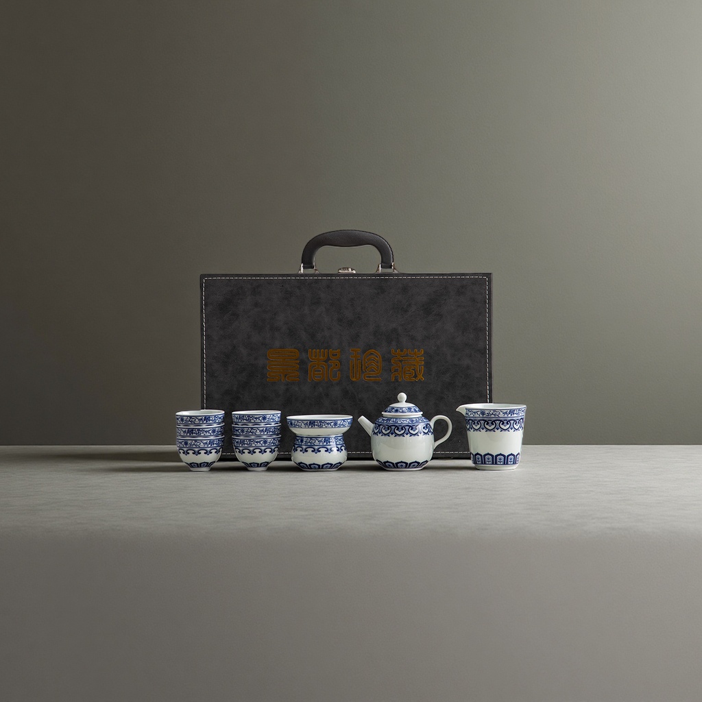 青花瓷茶具套装+茶具细节图