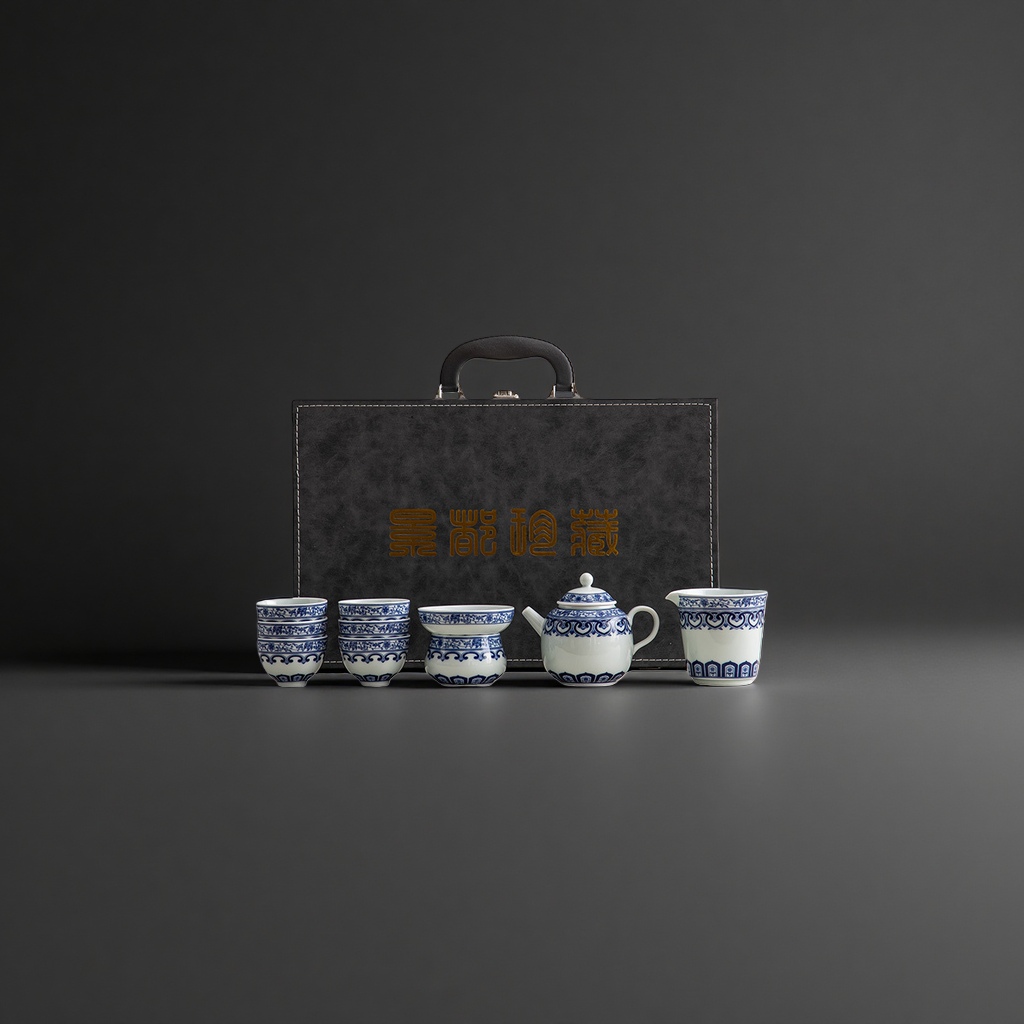 青花瓷茶具套装+茶具产品图