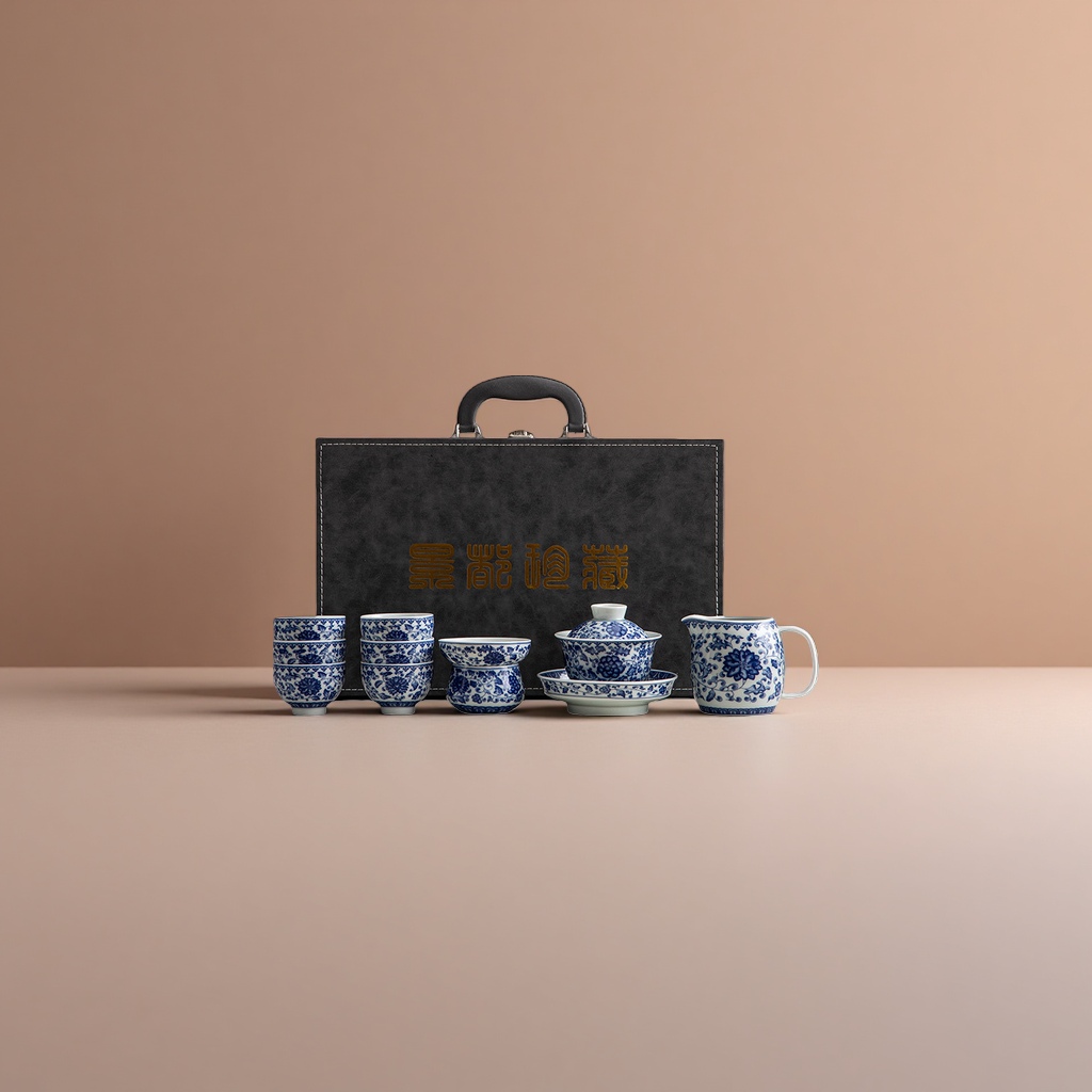 青花瓷茶具套装+茶具产品图