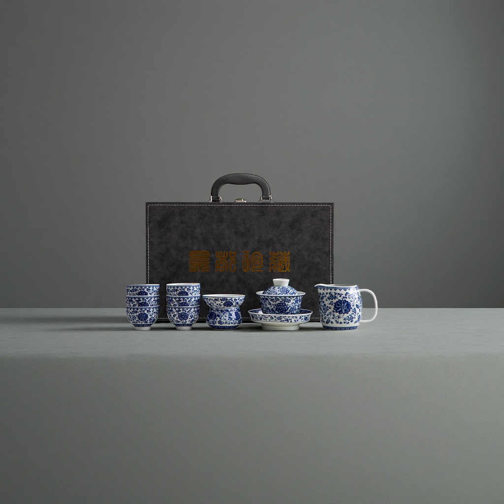 青花瓷茶具套装+茶具细节图