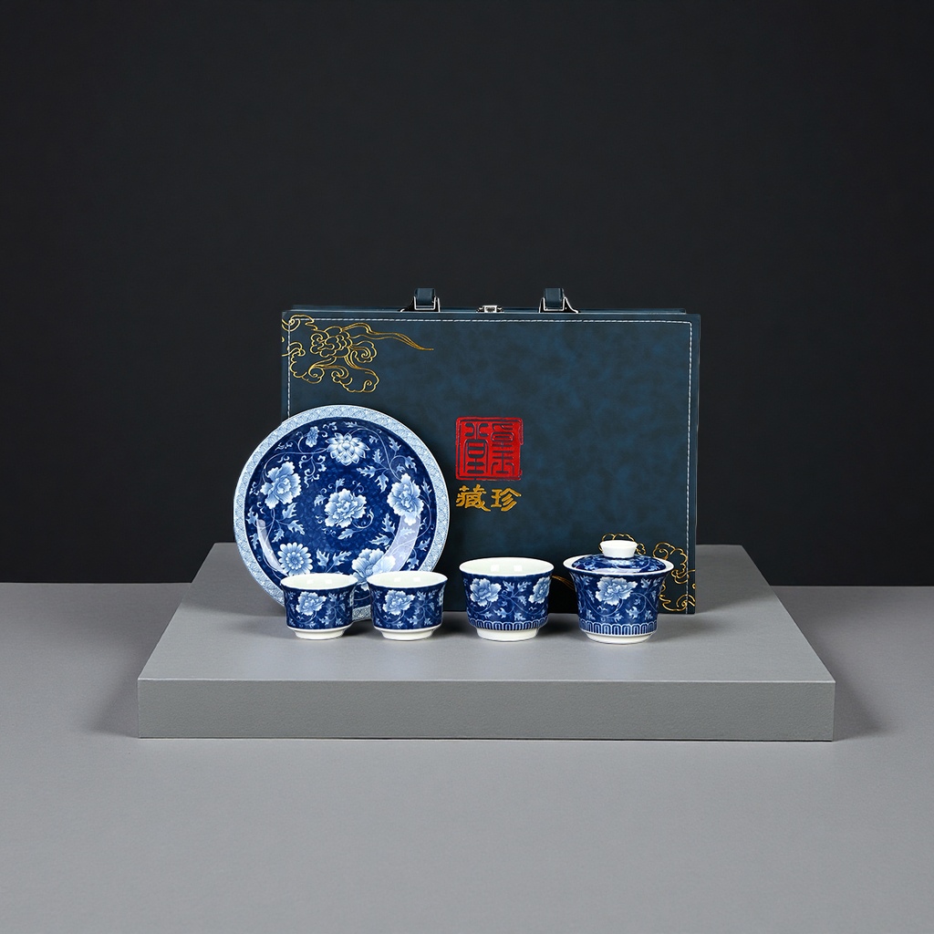 青花瓷茶具套装 茶具 陶瓷功夫茶具礼盒装135028855