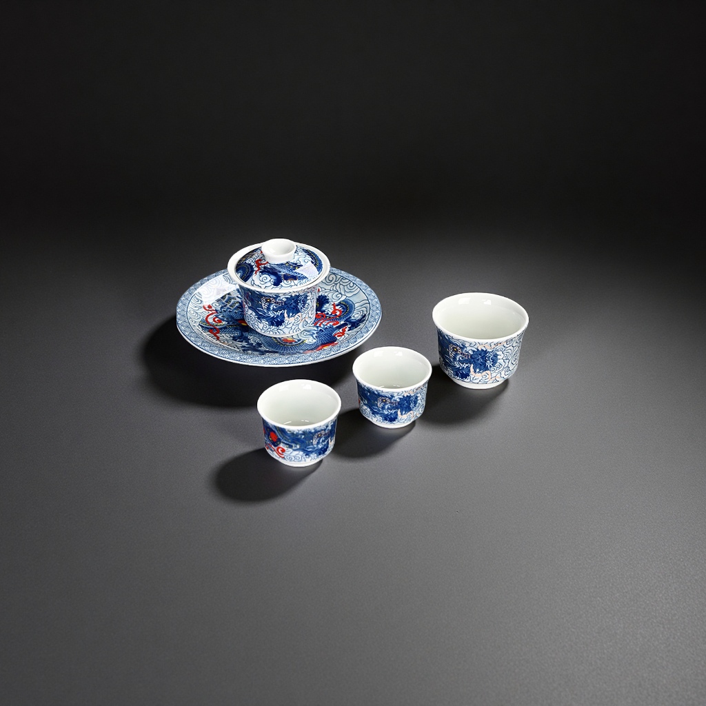 青花瓷茶具套装 陶瓷功夫茶具礼盒装 家用办公茶道用品135043663