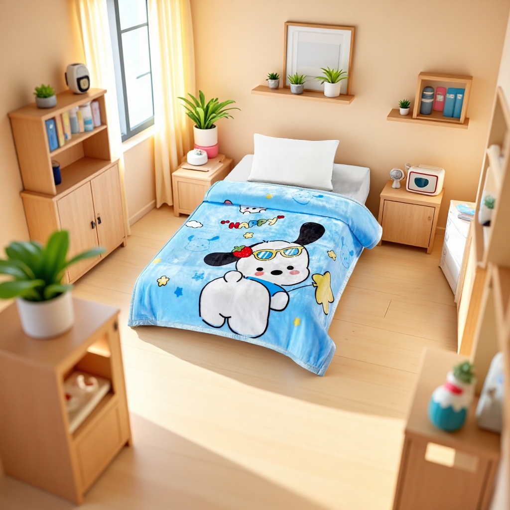 Cartoon-patterned blanket, soft, skin-friendly and warm home bed cover blanket 140020506 details Picture