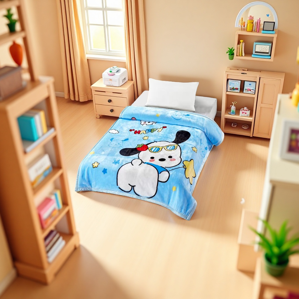 Cartoon-patterned blanket, soft, skin-friendly and warm home bed cover blanket 140020506 Application Scenario