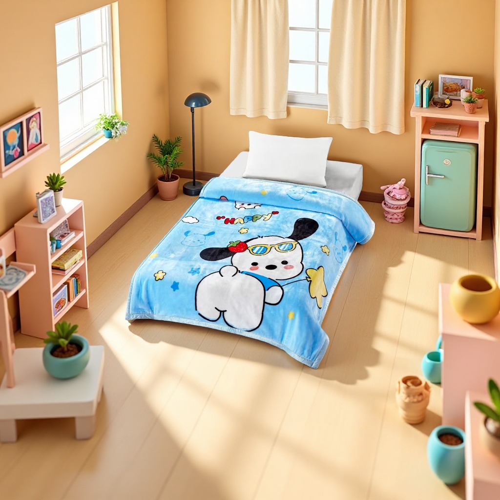 Cartoon-patterned blanket, soft, skin-friendly and warm home bed cover blanket 140020506
