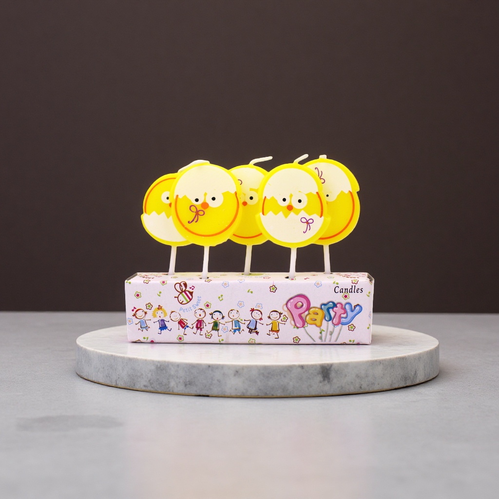 卡通小鸡造型蜡烛 香薰生日派对装饰蜡烛 12支装