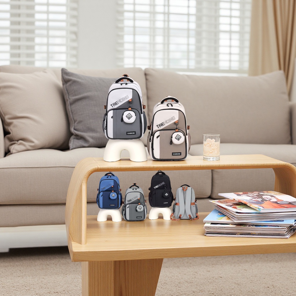 Fashionable and sporty backpacks are available in multiple colors with pockets, pull rods and fixing straps Specification image