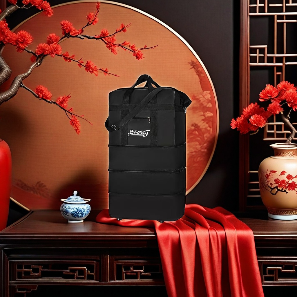 The black travel bag is lightweight, wear-resistant and has a large capacity. It is suitable for both men and women Specification image