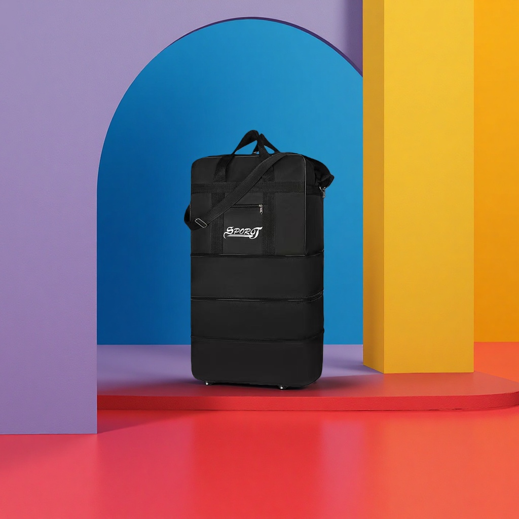 The black travel bag is lightweight, wear-resistant and has a large capacity. It is suitable for both men and women details Picture