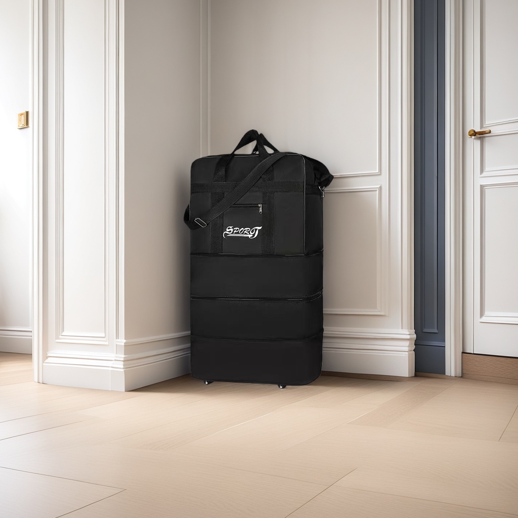The main body of the black three-layer luggage bag details Picture