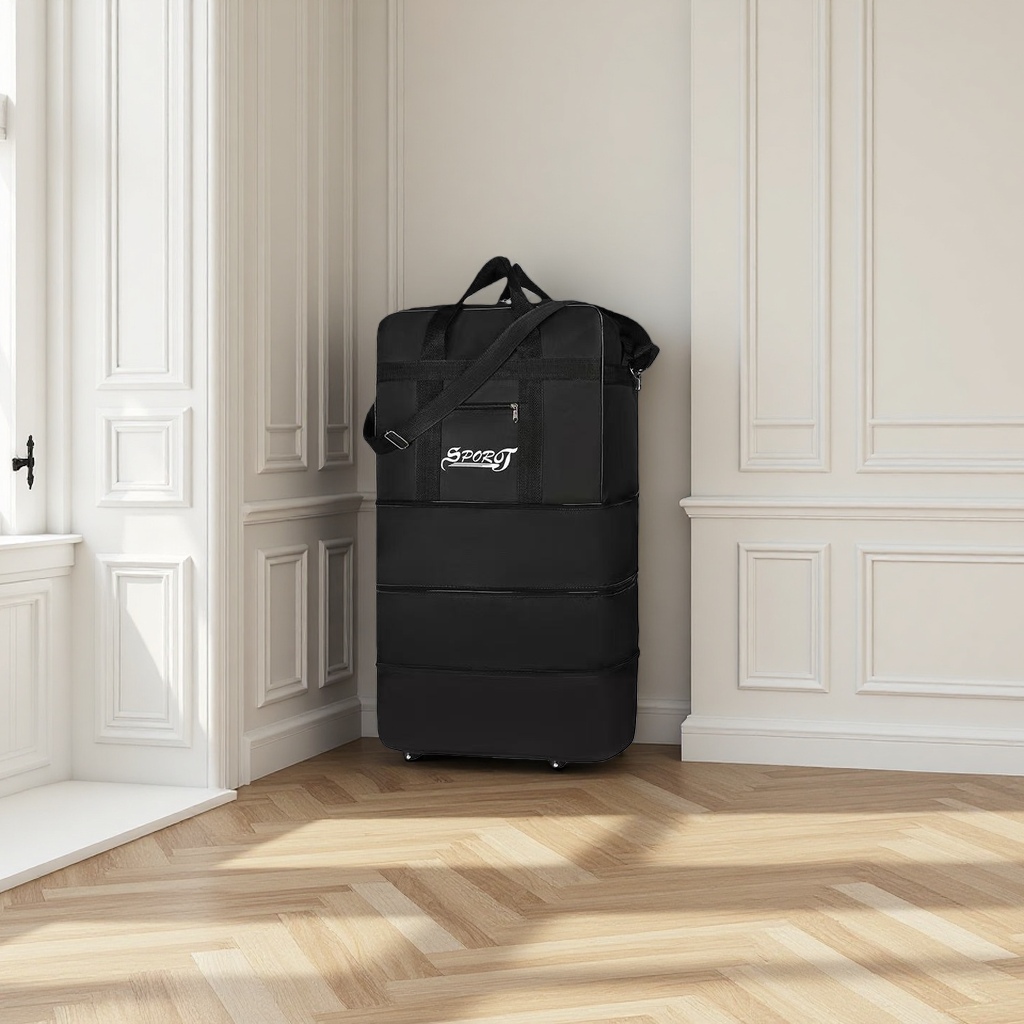 Black three-layer luggage bag with thickened main body and wear-resistant travel storage bag 163004491 Specification image