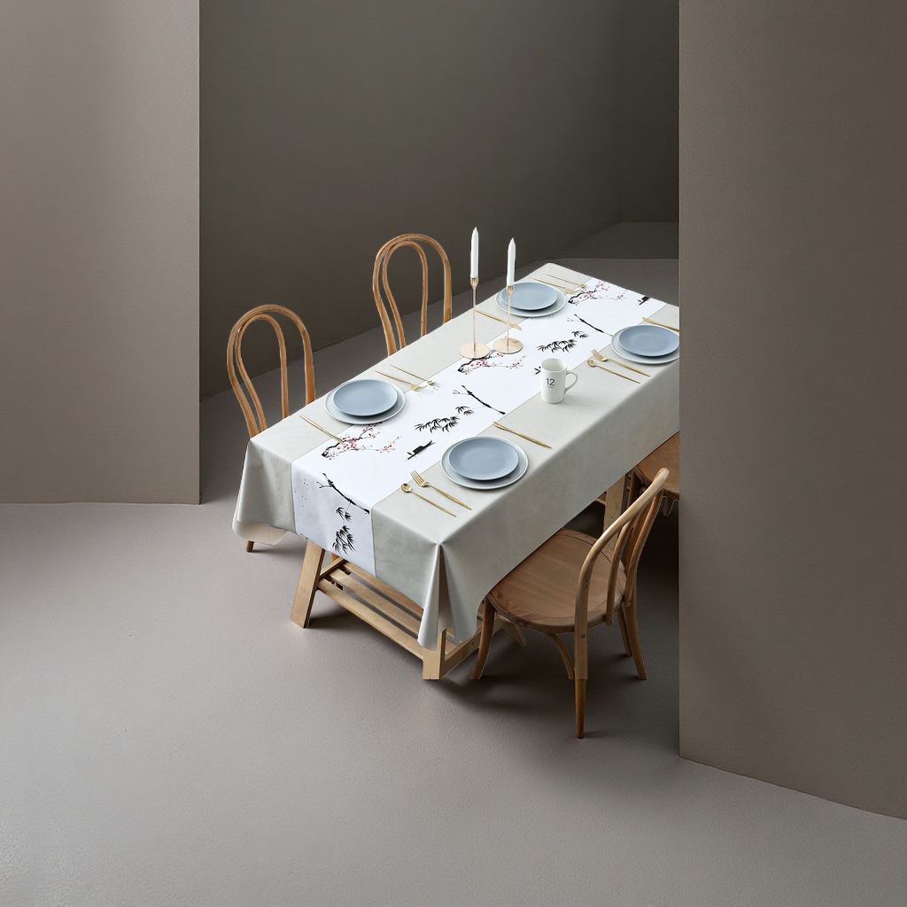 Table setting set, table fabric decoration, linen, cotton and linen tablecloth and placemat set