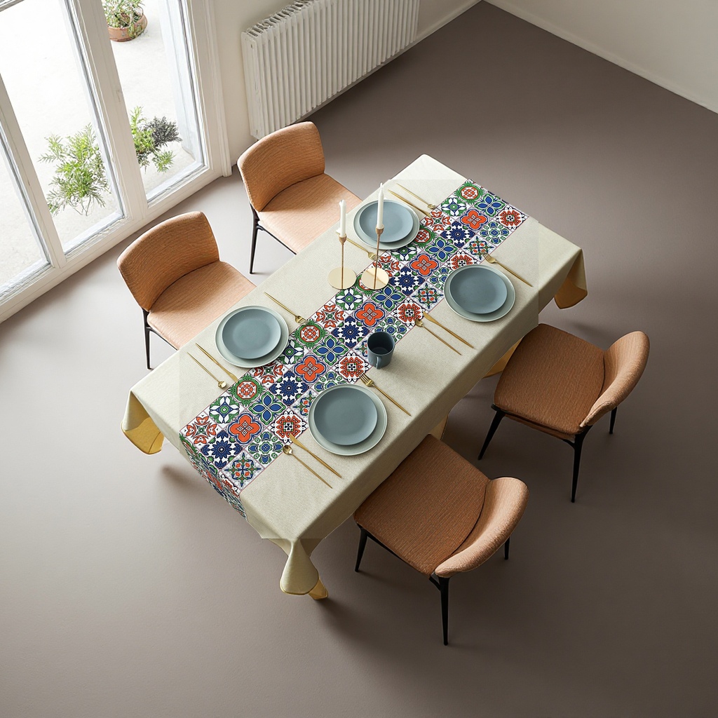 أعلام الطاولة الملونة، أعلام غرف الجلوس النوردية، ومزيج من الكتان Specification image