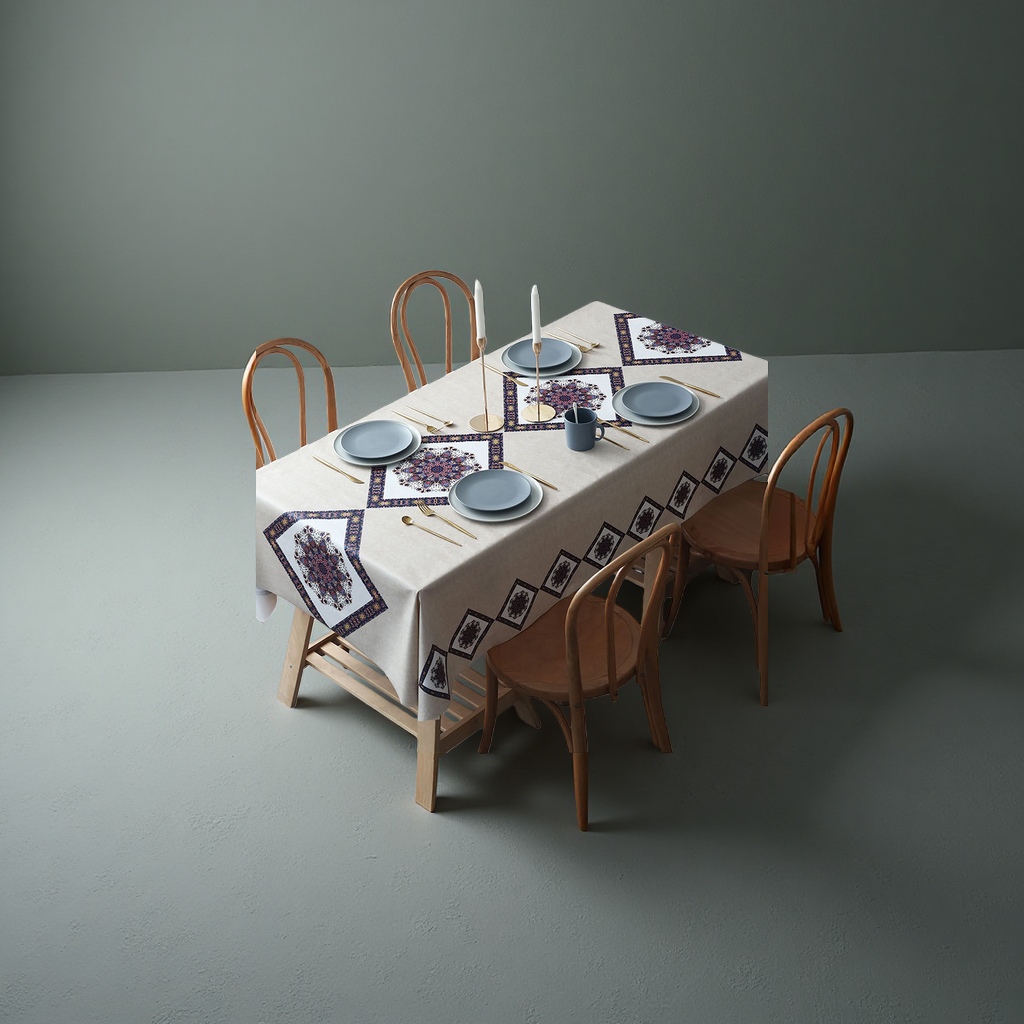 منضدة سميكة مقامة للزيت مقاومة للزيت مقاومة للماء من طراز PVC، يمكن تنظيفها بسهولة Specification image