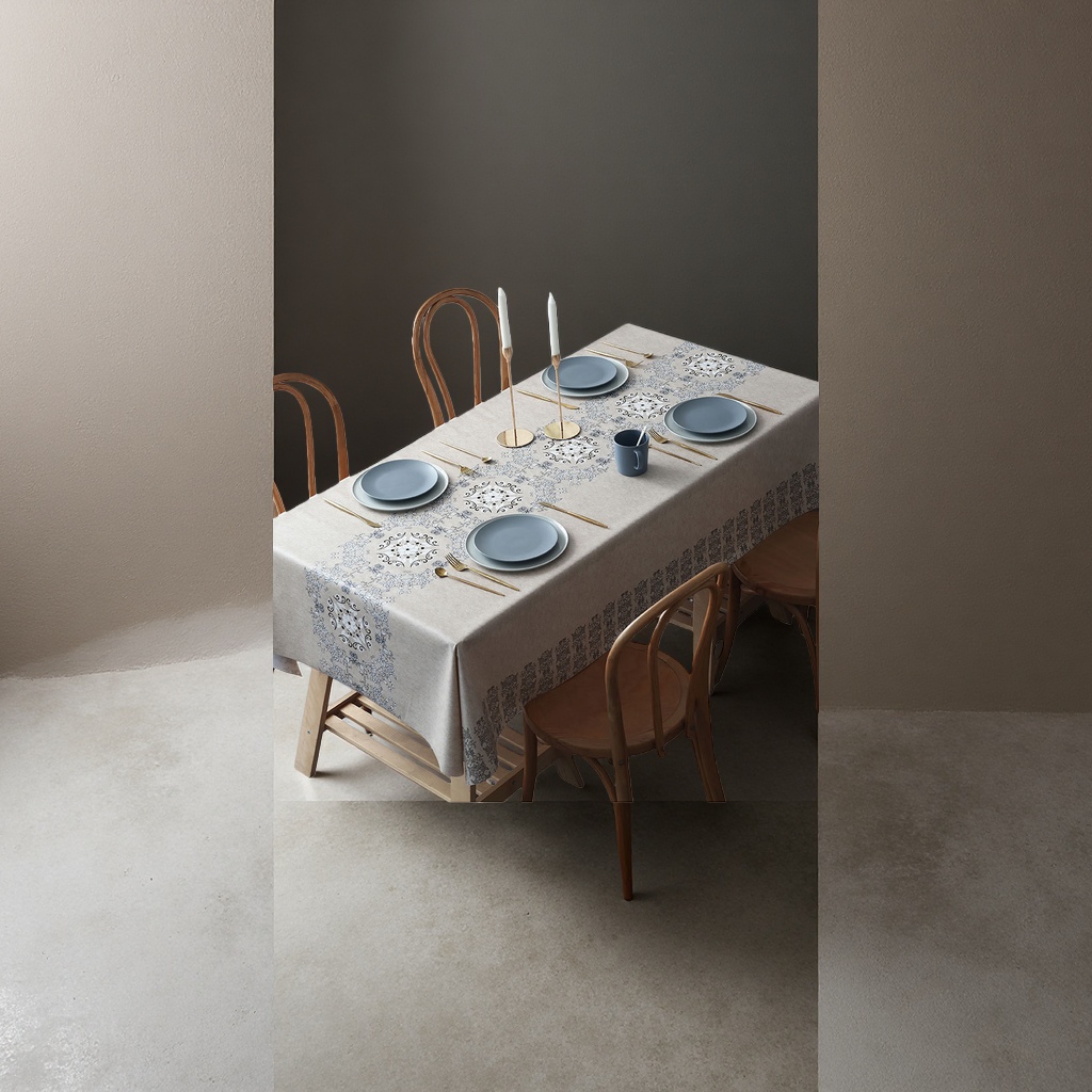 Simple Nordic-style tablecloth, made of linen, cotton and linen, waterproof, oil-proof and easy to maintain. 165544642