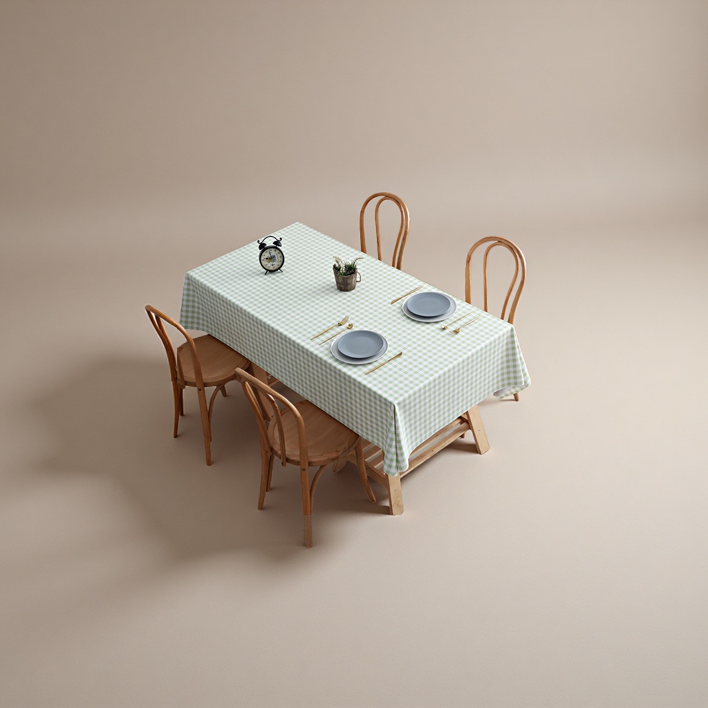 Скатерть из зелёной клетчатой скатерти защищена от скользкого брезента и уплотнения хлопка для домашних прямоугольных скатертей Application Scenario