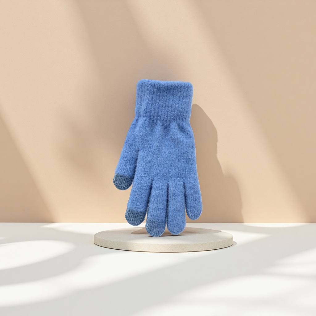 The thickened blue plush gloves are warm, anti-slip and suitable for women in autumn and winter Application Scenario
