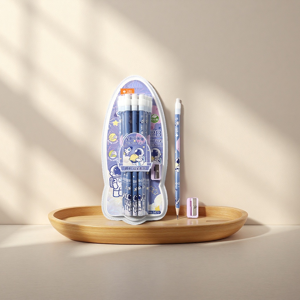 A 12-piece creative gift set of student stationery with a space theme pencil Specification image