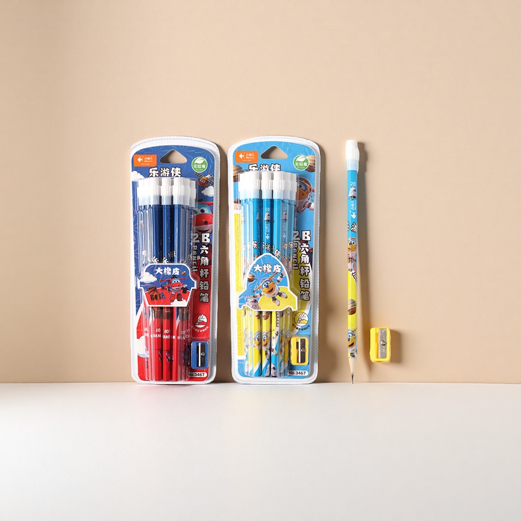 Cartoon pattern pencil set, student stationery, creative painting and writing tools Specification image