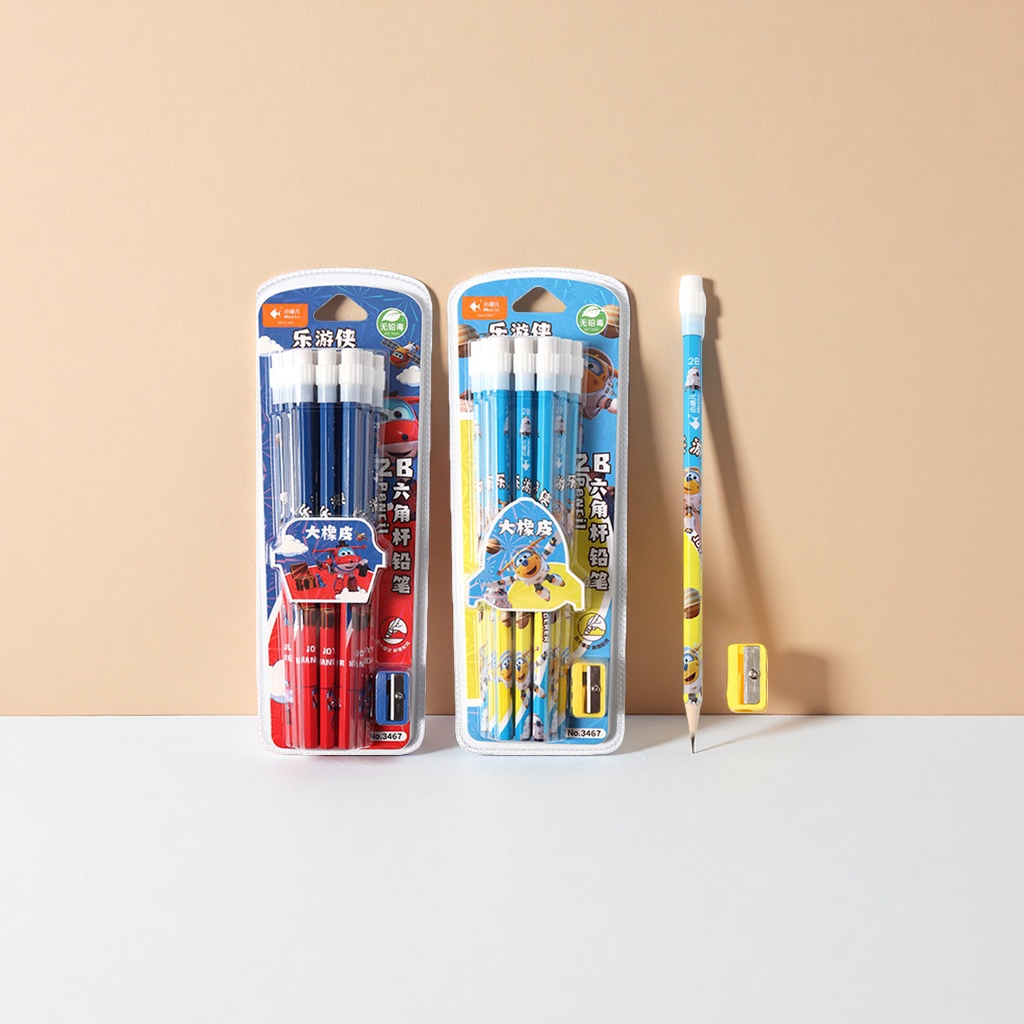 Cartoon pattern pencil set, student stationery, creative painting and writing tools