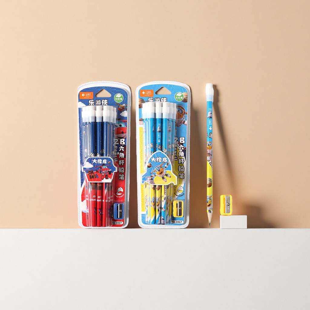 Cartoon pattern pencil set, student stationery, creative painting and writing tools Application Scenario