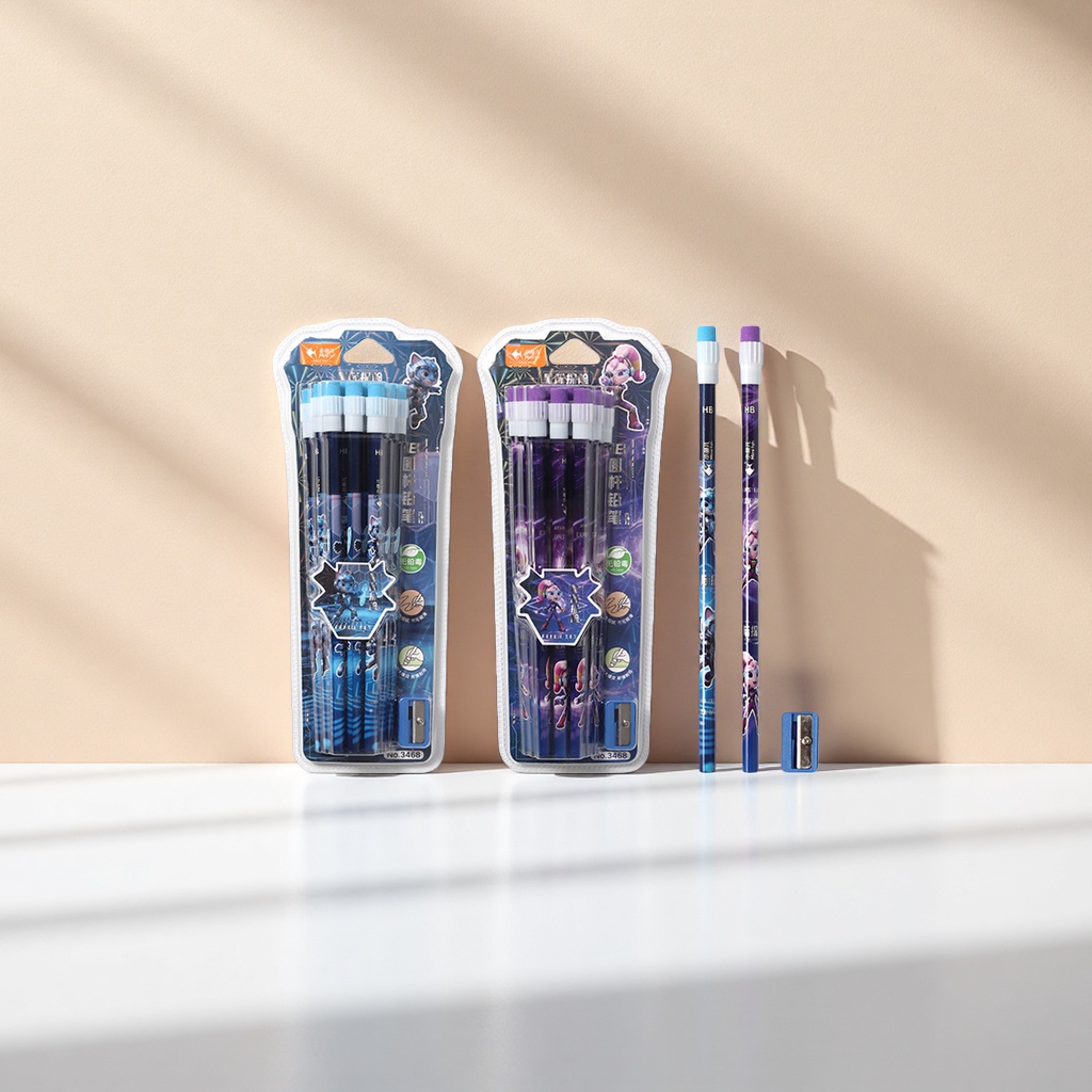 The stationery set includes pencils and pencil sharpeners, a practical combination for students and offices details Picture