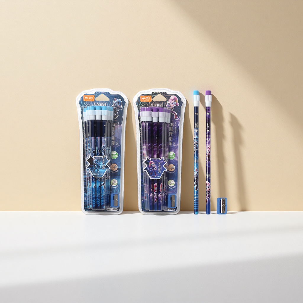 The stationery set includes pencils and pencil sharpeners, a practical combination for students and offices Specification image