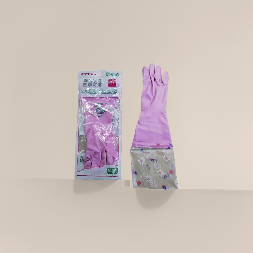 Guantes de goma rosa antideslizante engrosado limpieza doméstica de cocina guantes de látex Application Scenario