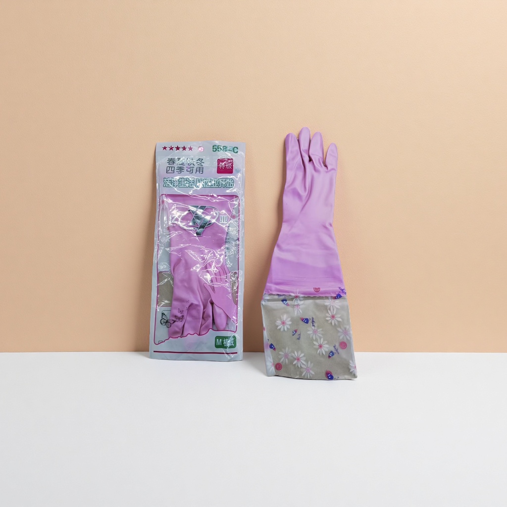 Guantes de goma rosa antideslizante engrosado limpieza doméstica de cocina guantes de látex Specification image