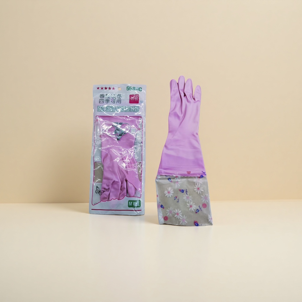 Guantes de goma rosa antideslizante engrosado limpieza doméstica de cocina guantes de látex details Picture